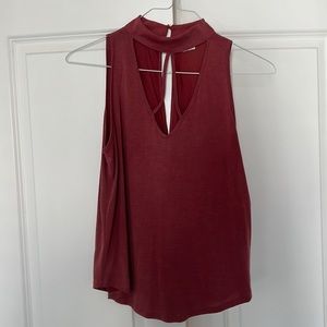 Rust colored cut out tank